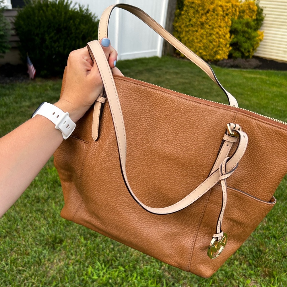 MICHAEL KORS brown leather tote bag